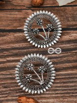 The Artsy Bohemian Sun - Oxidised Boho Earrings