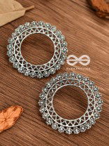 The ZigZag Floral Sun - Oxidised Boho Earrings