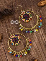 Colour Me Crazy - Oxidised Boho Earrings - Golden