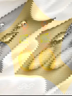 The Sun-Kissed- Golden Embellished Earrings