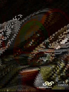 SABREEN - OVAL DEEP OLIVE GREEN VELVET HANDLE CLUTCH WITH RICH HAND DETAILING AND GOLDEN METAL FRAME