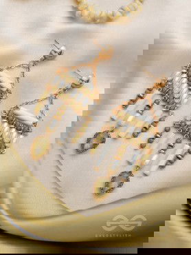 The Mayan Temple- Golden Embellished Earrings