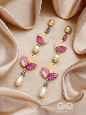 The Sun Mask- Golden Embellished Earrings