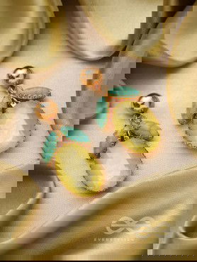 The Fruit of Love- Golden Embellished Earrings