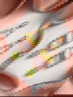 The Merry Spring- Golden Embellished Earrings