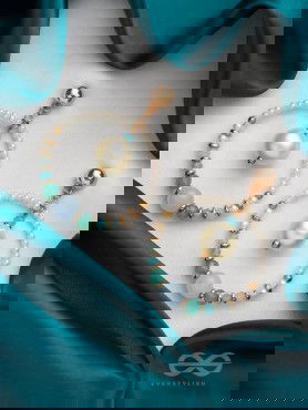 The Blue Moon- Golden Embellished Earrings