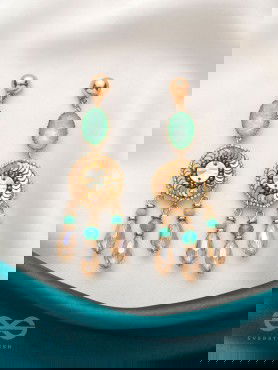 The Tuscan Sun- Golden Embellished Earrings