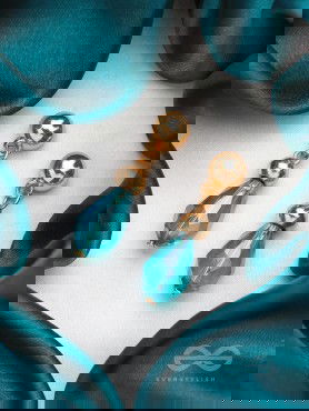 The Beryl Bead- Golden Beads Earrings