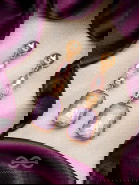 The Violet Mist- Golden Embellished Earrings