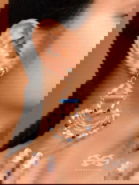 The Bronze Chandelier- Golden Embellished Earrings