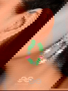 The Green Spirit- Golden Embellished Earrings