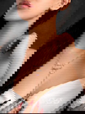 The Shimmering Raindrop- Golden Embellished Necklace With Anti-Tarnish Coating 