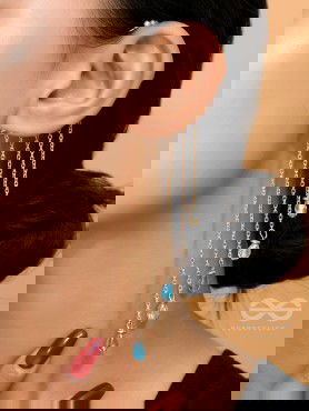 The Rain Trail- Golden Embellished Earcuff (One Ear)