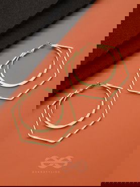 The Layered Geometry - Golden Statement Hoops