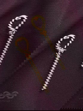 Gems on a stick Golden Dangler Earrings 