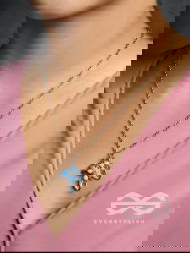 Frozen Forest- Silver and Blue Beads Necklace