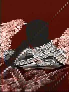 Captivating Crown Cocktail American-Diamond Ring (Adjustable)