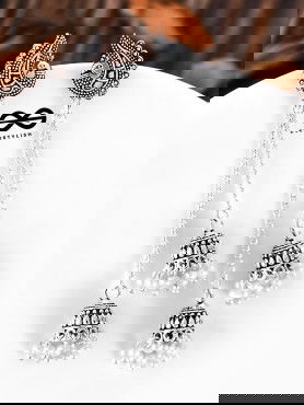 The Vintage Peacock Double Hanging Pearl Jhumkis