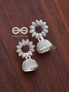 The Little Floral Fern Jhumkis - Tiny Trinket Earrings