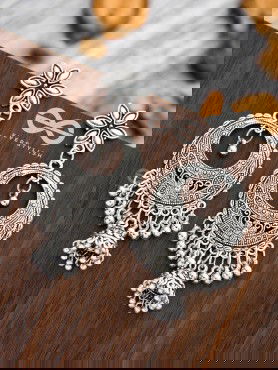 Intricate Floral Artwork Statement earrings