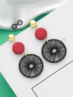 The Chic Woven Chakras (Black) - Statement Dangler Earrings