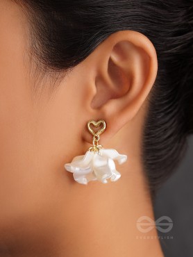 The Heart Fairy- Golden Embellished Earrings