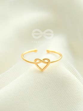The Tangled Heart - Golden Adjustable Ring