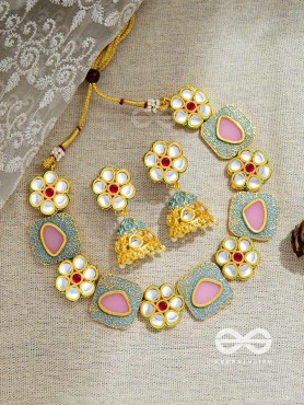 The Royal Indulgence - Statement Golden Set of Neckpiece and Earrings