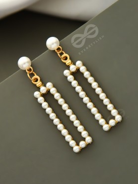 A Pearly Geometry - Statement Pearl Earrings