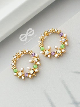 The Garden of Eden - Statement Embellished Enamelled Earrings