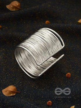 "SPUN OF SHIMMER" - STATEMENT SILVER BRACELET
