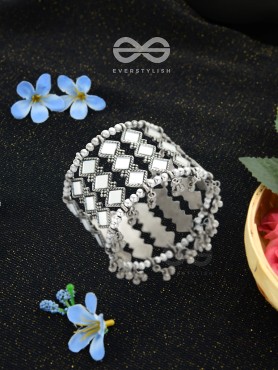 Mirrors of the Soul - Statement Embellished Bracelet