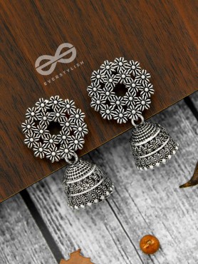 Wreath of Flowers Desi Bell Jhumkas