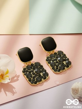 The Ebony Mystique- Stunning Embellished Earrings