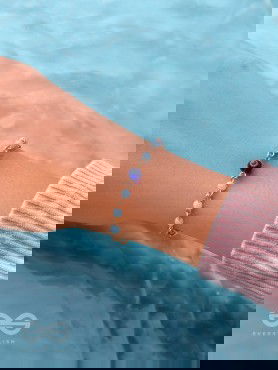 Star of the Show- Evil Eye Stone & Beads Studded Golden Bracelet