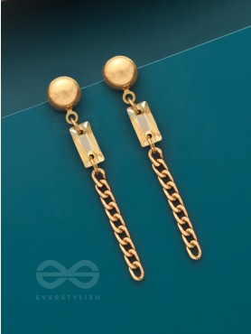 The Meteor Shower- Golden Crystal Earrings