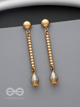 Tears of Joy- Golden Crystal Beads Earrings