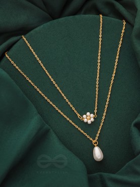 Lily Of The Valley- Golden Pearl Necklace With Anti-Tarnish Coating