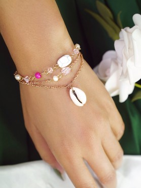 The Shell Galaxy- Golden Three Layered Bracelet