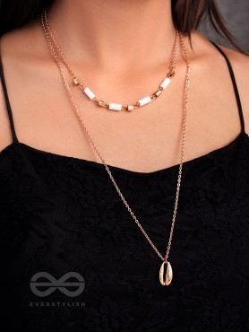 Sun N Sand - Golden Beads Layered Necklace With Anti-Tarnish Coating 