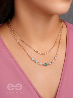 The Wonder Waters- Golden Layered Necklace With Anti-Tarnish Coating 