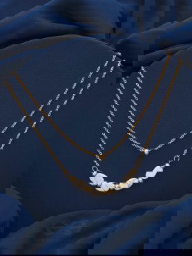 The Stepping Stones- Golden Layered Necklace With Anti-Tarnish Coating 