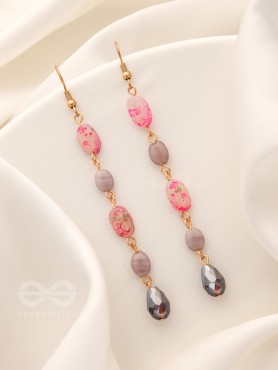 Drops of Chroma- Golden Embellished Earrings