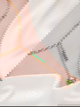 Drop In The Ocean- Golden Embellished Necklace With Anti-Tarnish Coating 