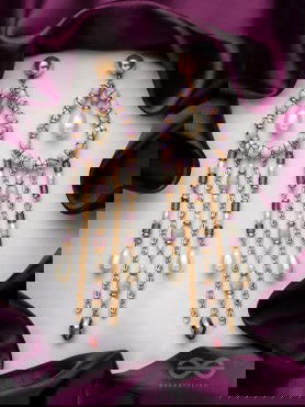 The Splashy Torrent - Golden Embellished Earrings