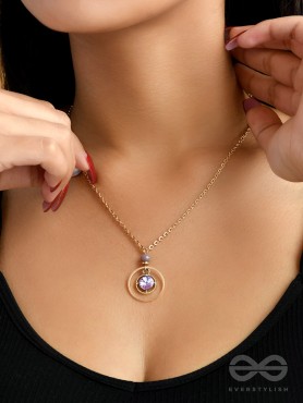 The Space Orbit- Golden Embellished Necklace With Anti-Tarnish Coating