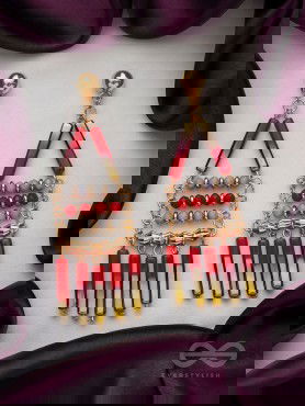 The Red Sea- Golden Embellished Earrings