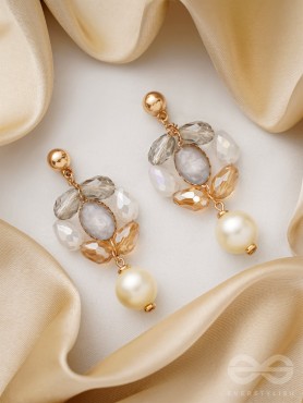 The Lily Pad- Golden Embellished Earrings