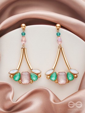 The Drooping Floret- Golden Embellished Earrings