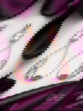 The Spring Leaves- Golden Embellished Earrings